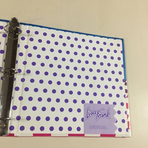 LISA FRANK VINTAGE  90s RAINBOW HEART 3 RING  BINDER RARE - Picture 4 of 16
